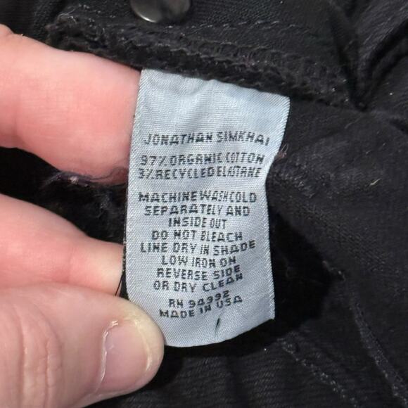 Jonathan Simkhai Black River High Rise Raw Hem Straight Leg Ankle Jeans Size 27 - Picture 5 of 10